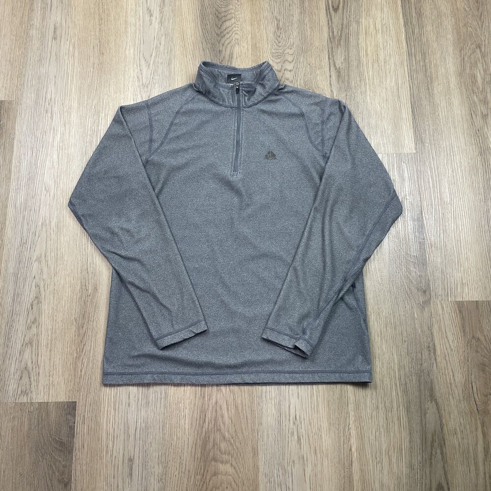 Nike ACG 1/4 Zip Pullover Shirt Mens Medium Gray Long Sleeve Outdoor Hiking